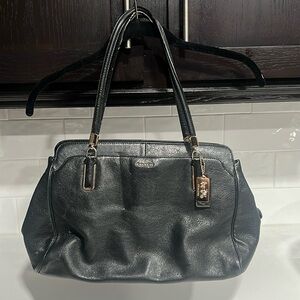 Coach black leather tote